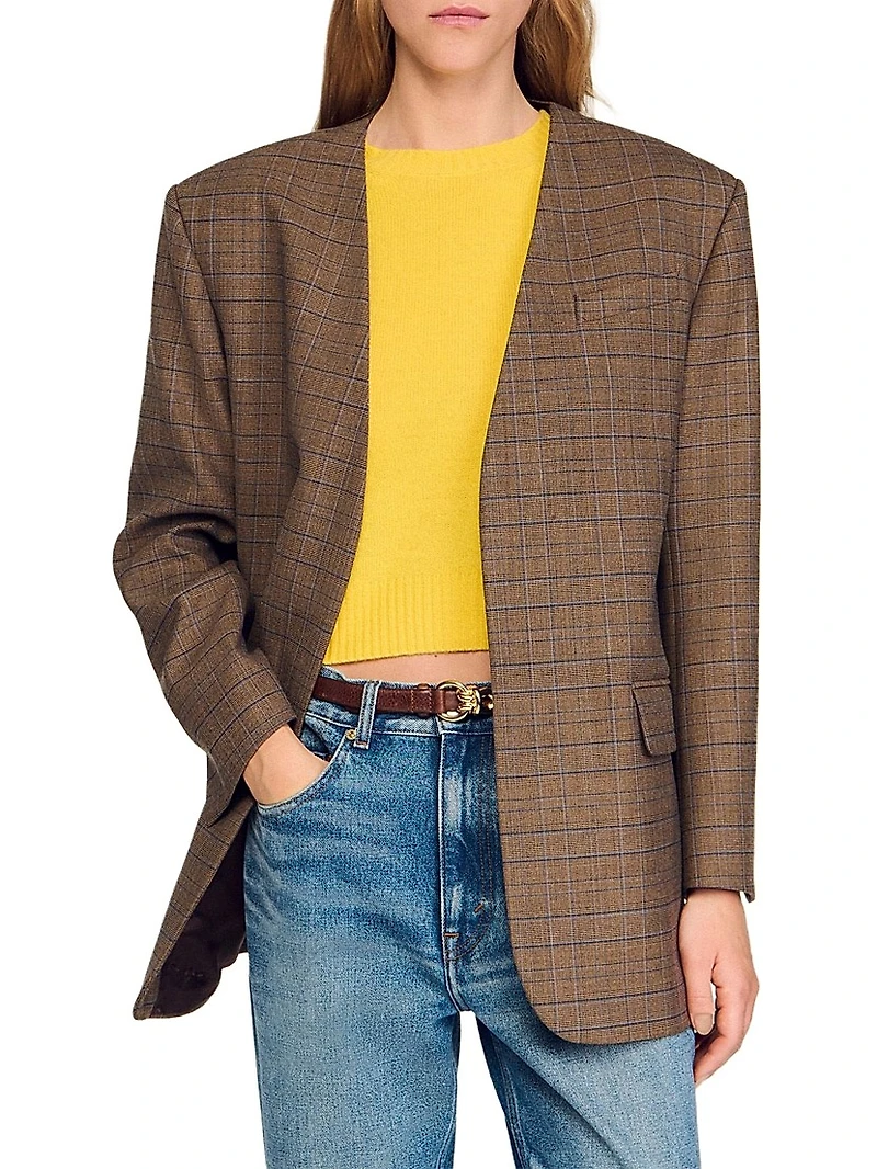 Oversized Checked Jacket