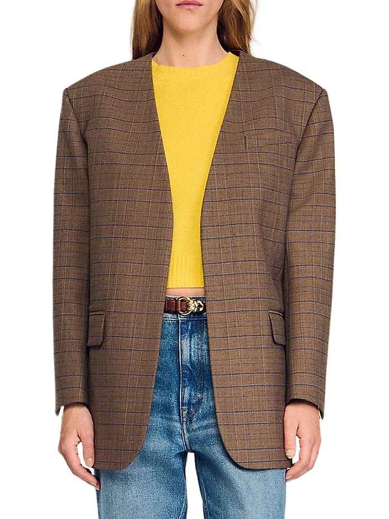 Oversized Checked Jacket