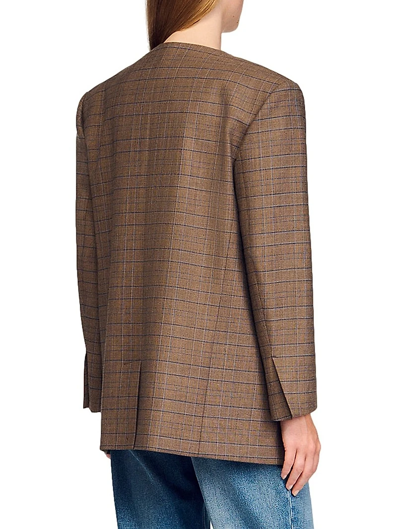 Oversized Checked Jacket