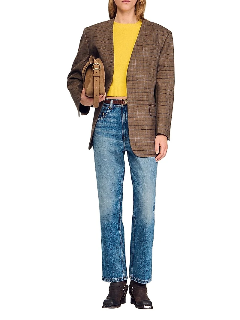 Oversized Checked Jacket