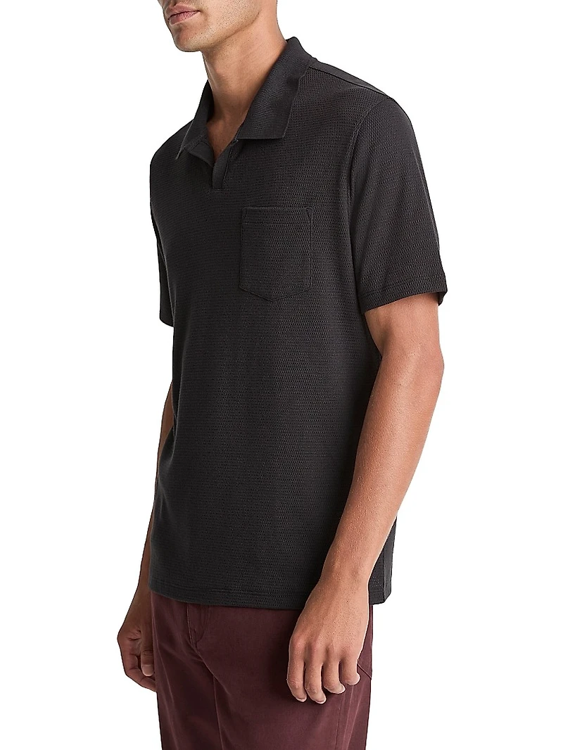 Birdseye Cotton Johnny Collar Shirt