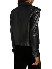 Xoey Cropped Leather Trench Jacket