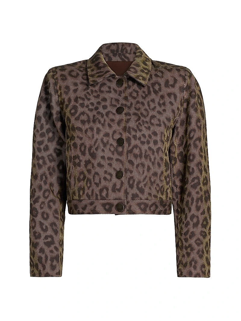 Marla Leopard Print Cropped Jacket