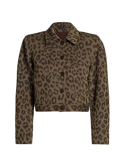 Marla Leopard Print Cropped Jacket