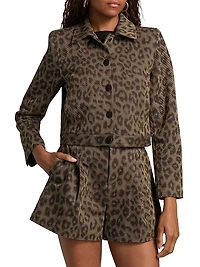 Marla Leopard Print Cropped Jacket