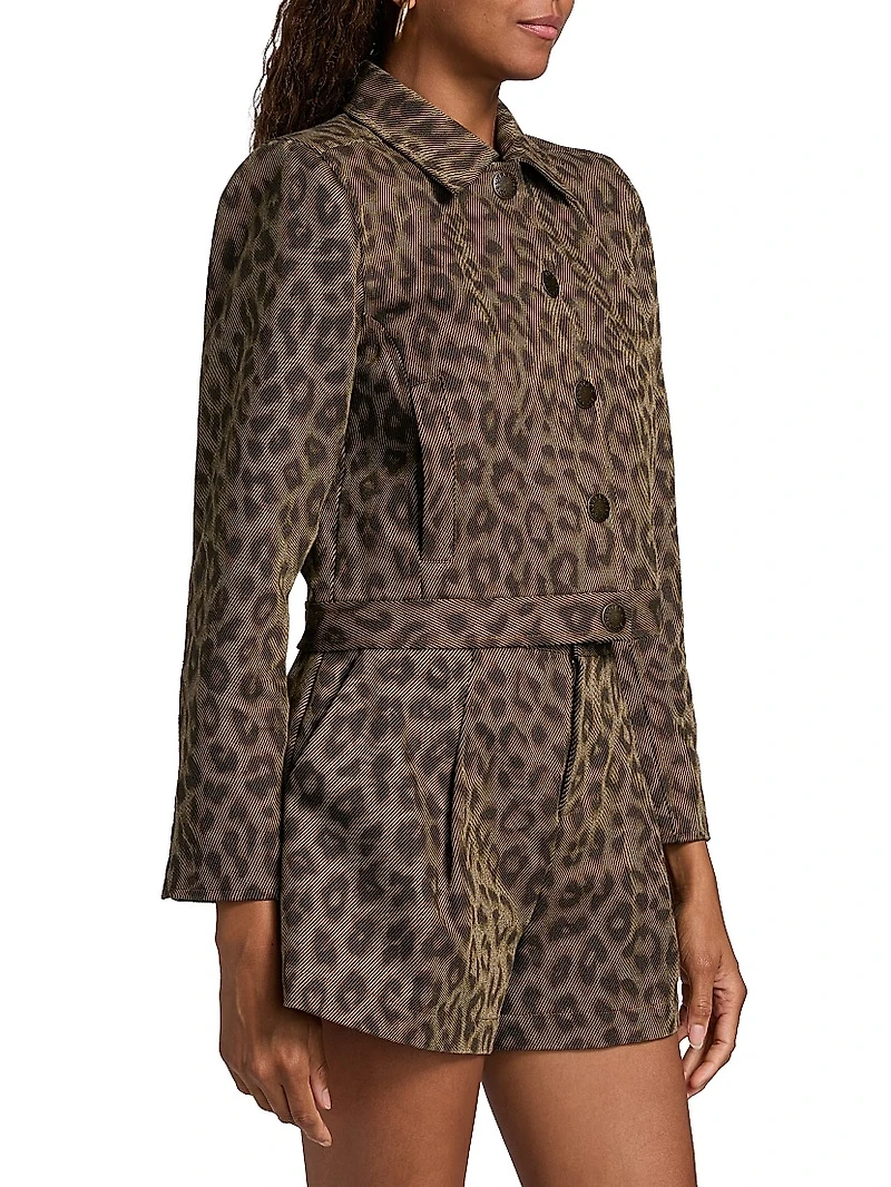 Marla Leopard Print Cropped Jacket