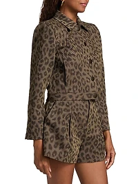 Marla Leopard Print Cropped Jacket