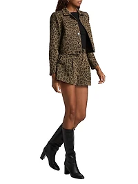 Marla Leopard Print Cropped Jacket