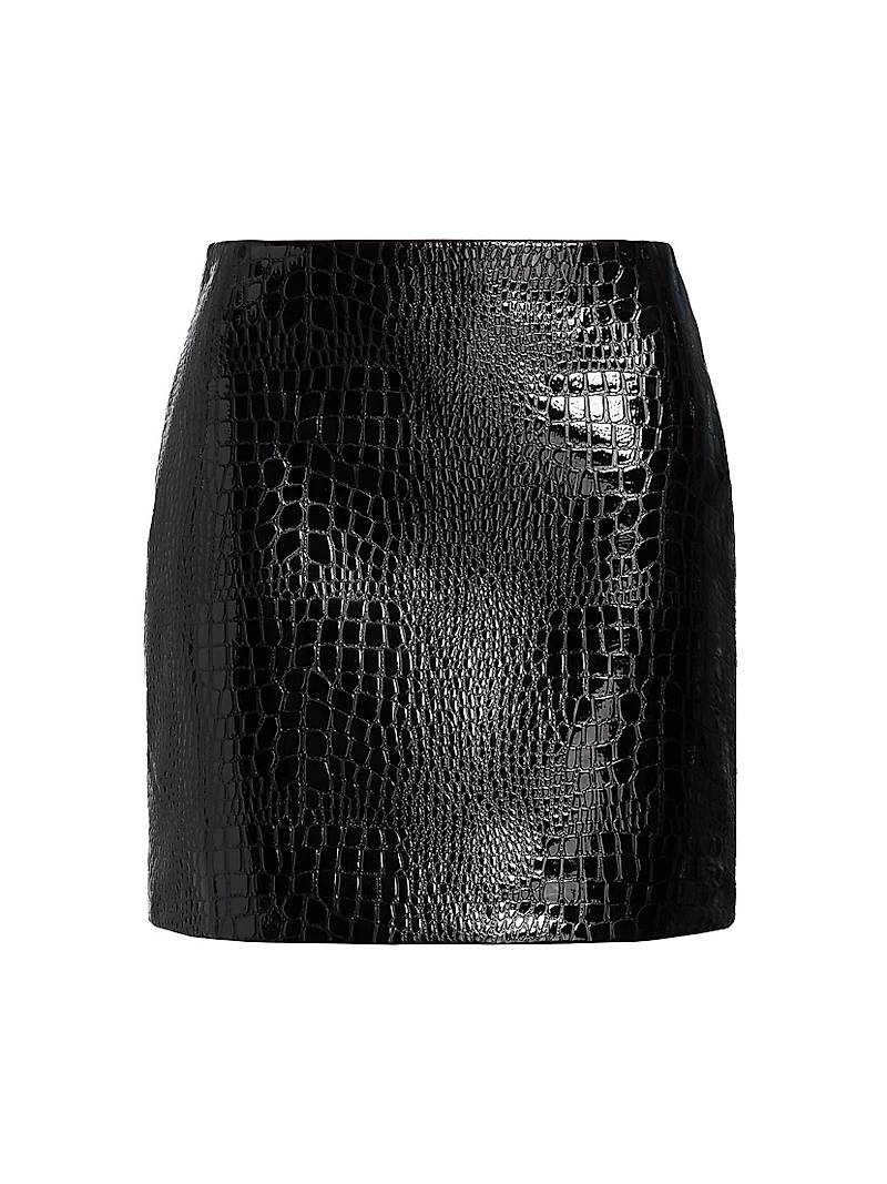 Gerard Croc-Embossed Faux Leather Miniskirt