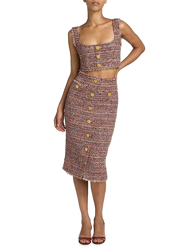 Tai Tweed Midi-Skirt