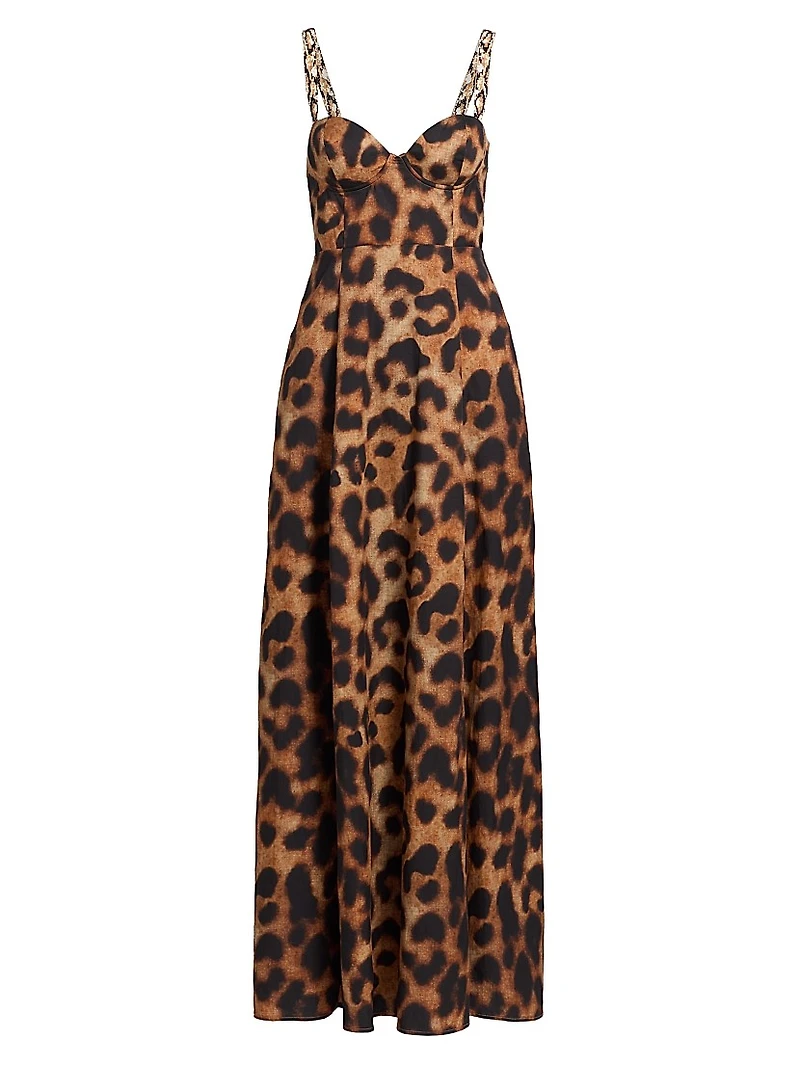 Sutton Leopard Bustier Gown