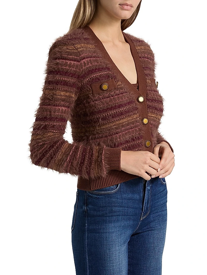 Ariadne Striped V-Neck Cardigan