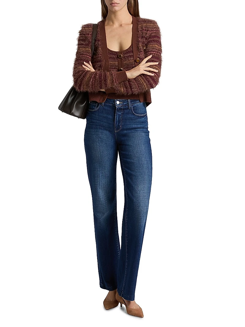 Ariadne Striped V-Neck Cardigan