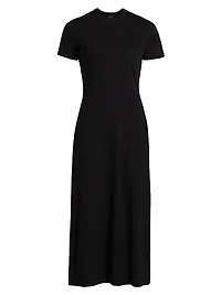 Effortless Stretch-Cotton Midi-Dress