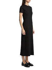 Effortless Stretch-Cotton Midi-Dress