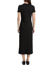 Effortless Stretch-Cotton Midi-Dress