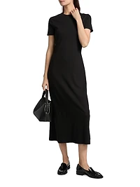 Effortless Stretch-Cotton Midi-Dress