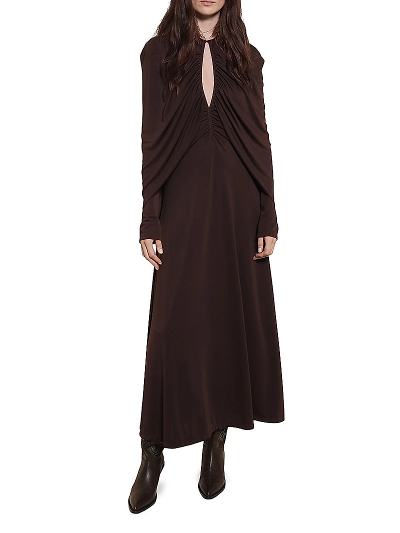 Candelaria Silent Solstice Ruched Maxi Dress