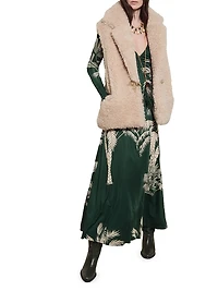 Candelaria Alma Bordada Leaf-Print Maxi Dress