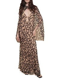Candelaria Reinvention Mesh Sequined Maxi Dress