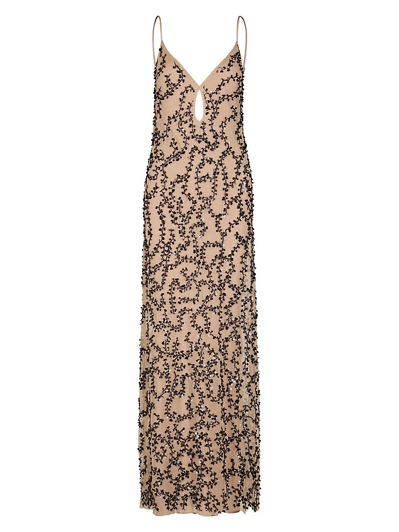 Candelaria Reinvention Mesh Sequined Maxi Dress