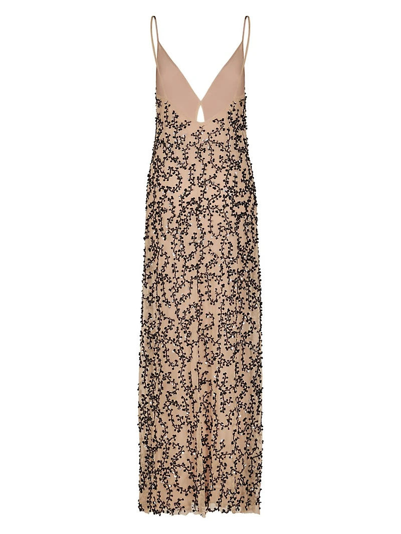 Candelaria Reinvention Mesh Sequined Maxi Dress
