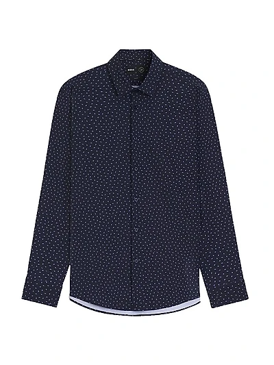 Slim-Fit Shirt in Printed Performance-Stretch Jersey