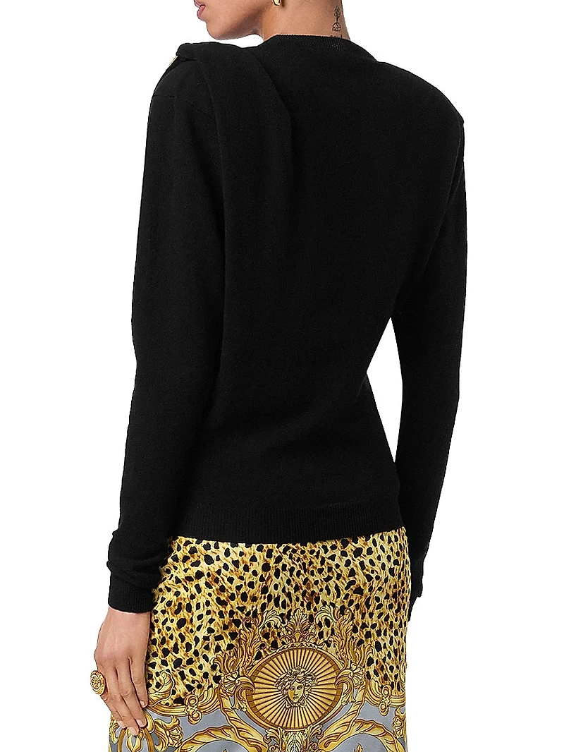 Buckle-Shoulder Wool Sweater