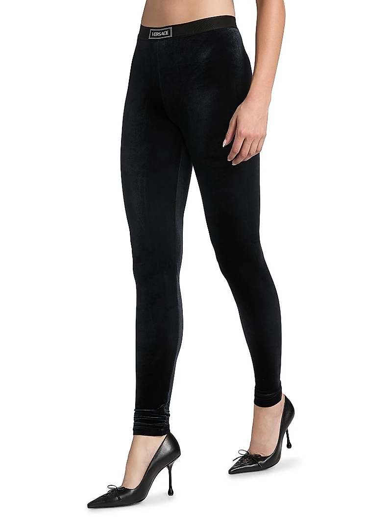 90s Logo Stretch Velvet Leggings