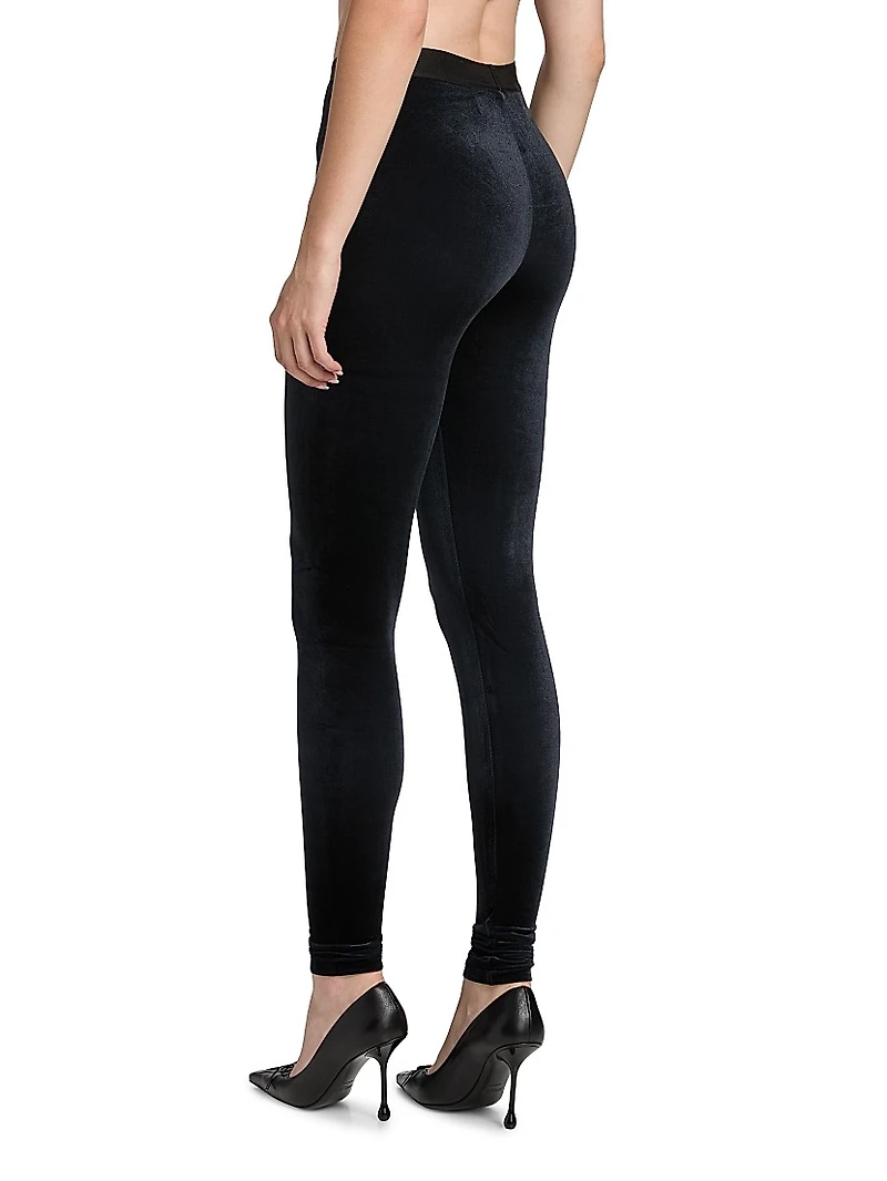 90s Logo Stretch Velvet Leggings