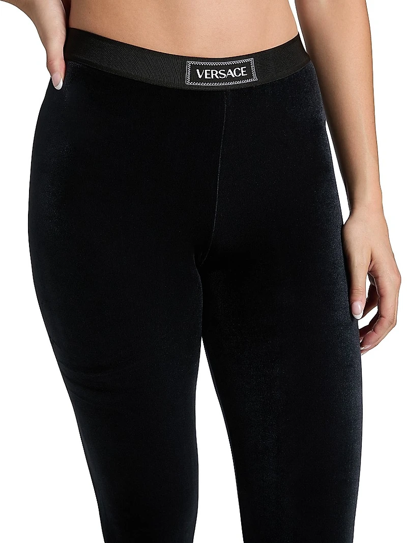 90s Logo Stretch Velvet Leggings