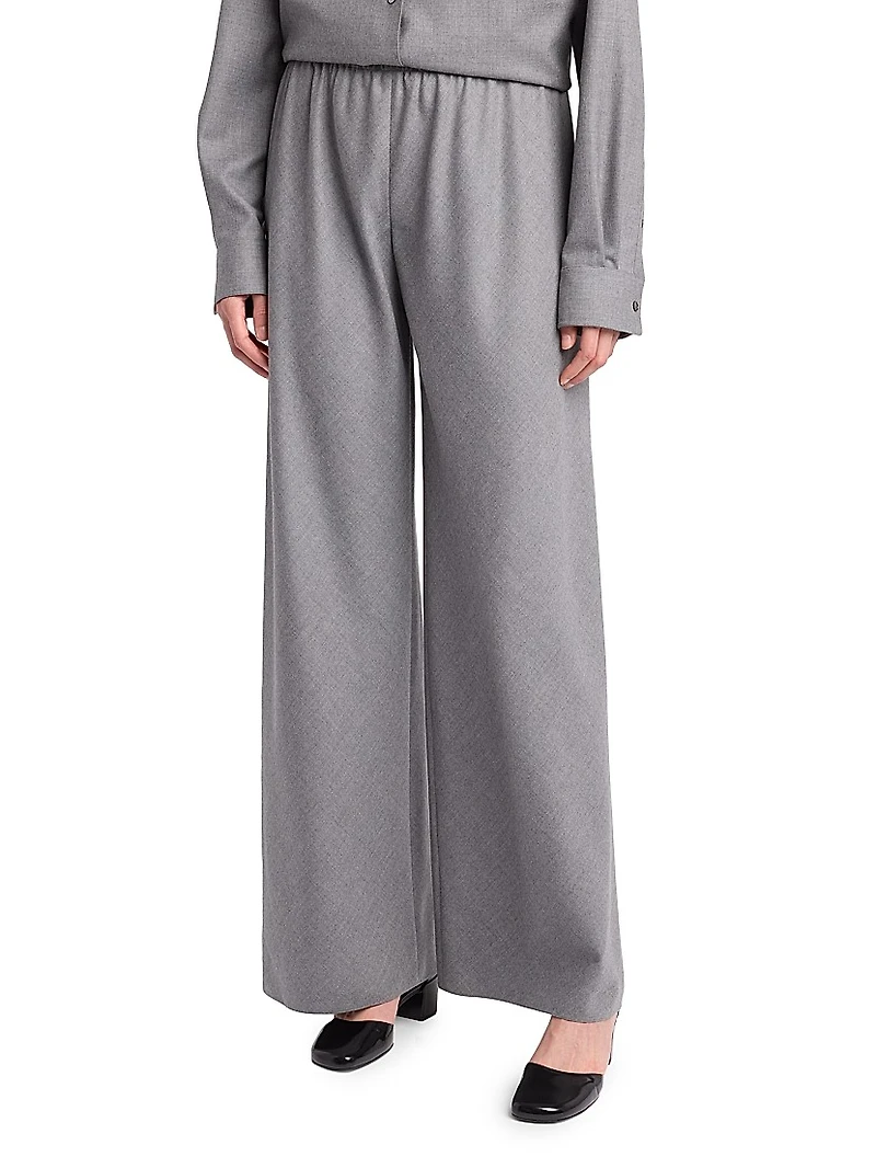 Gala Virgin Wool Wide-Leg Pants