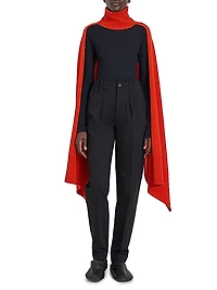 Crooked Wool Poncho Sweater