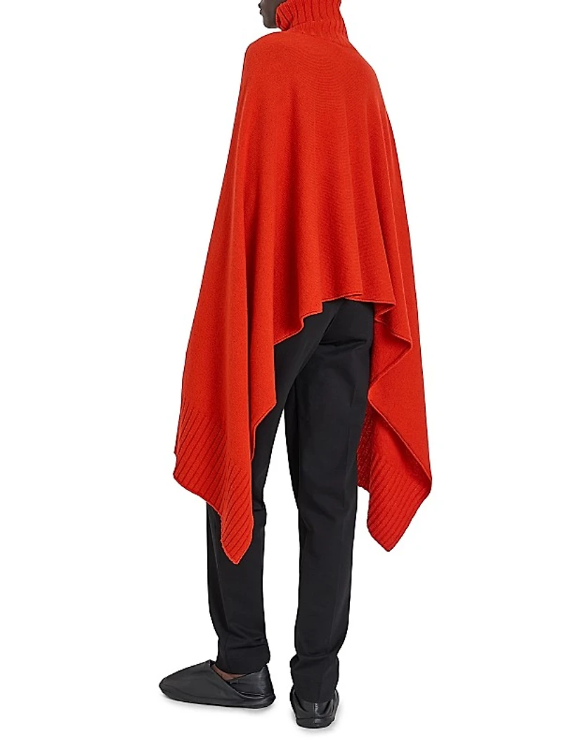 Crooked Wool Poncho Sweater