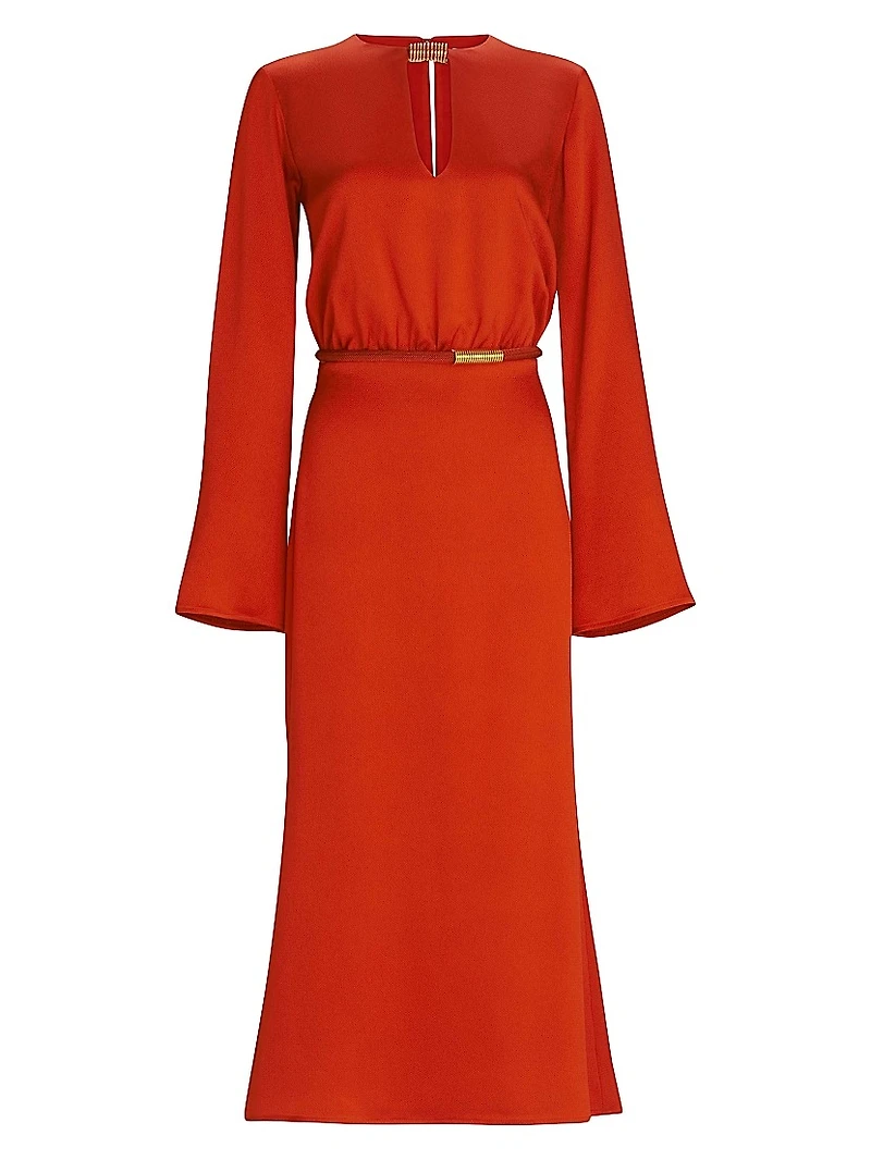 Pesaro Cut-Out Satin Midi-Dress