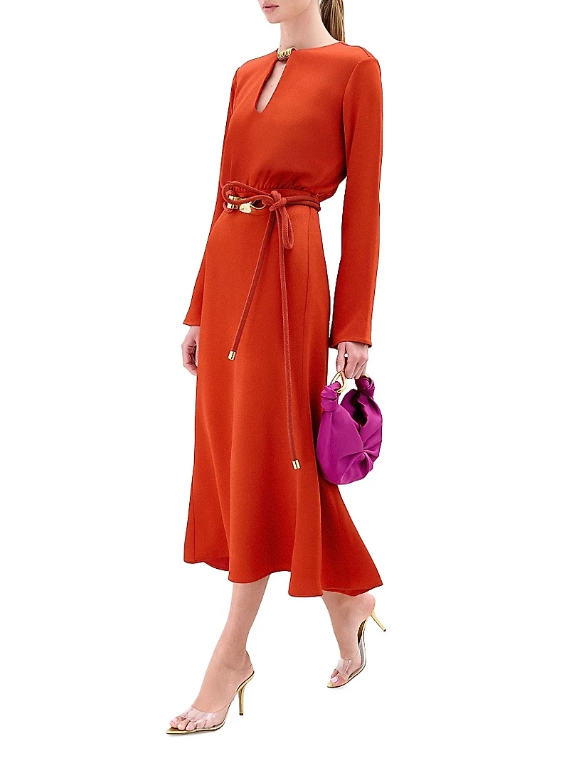 Pesaro Cut-Out Satin Midi-Dress