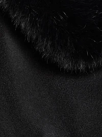 Faux-Fur Cashmere Belted Cape