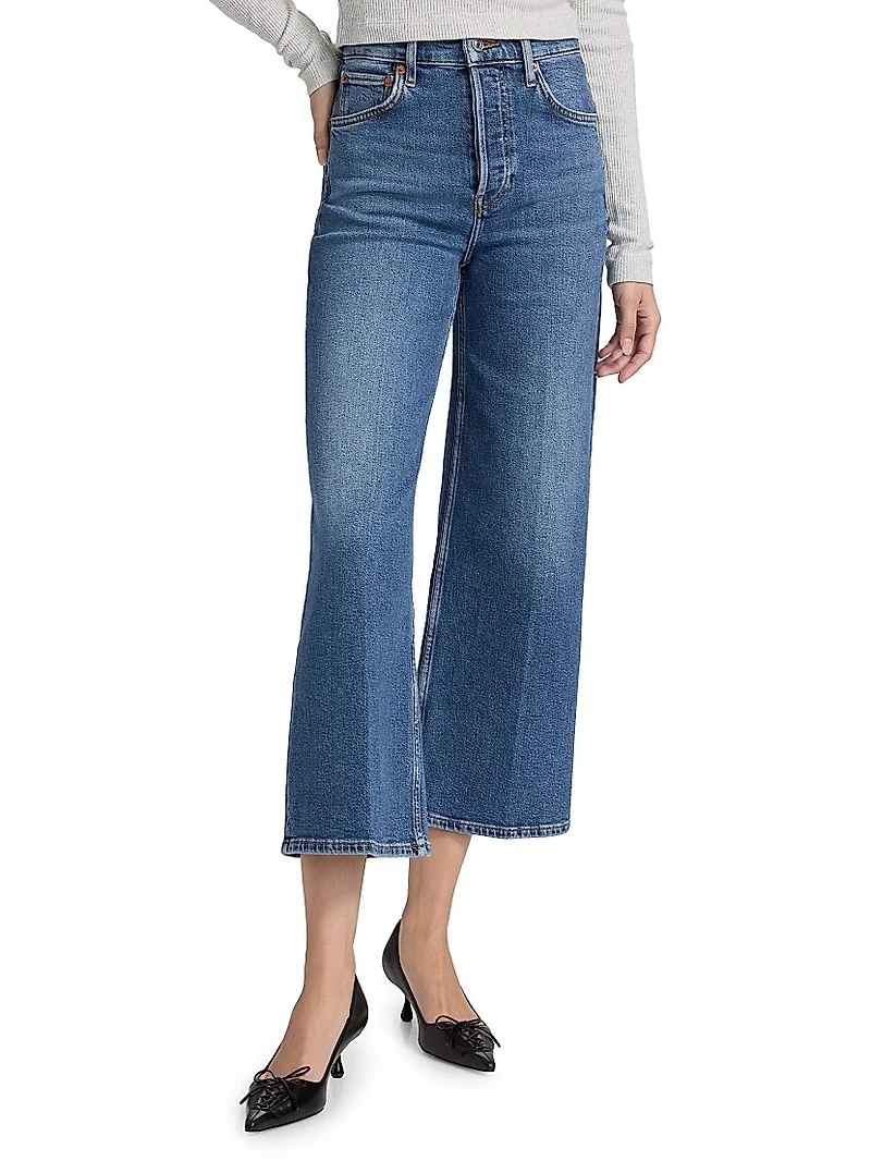 Mid 70s High-Rise Wide-Leg Crop Jeans