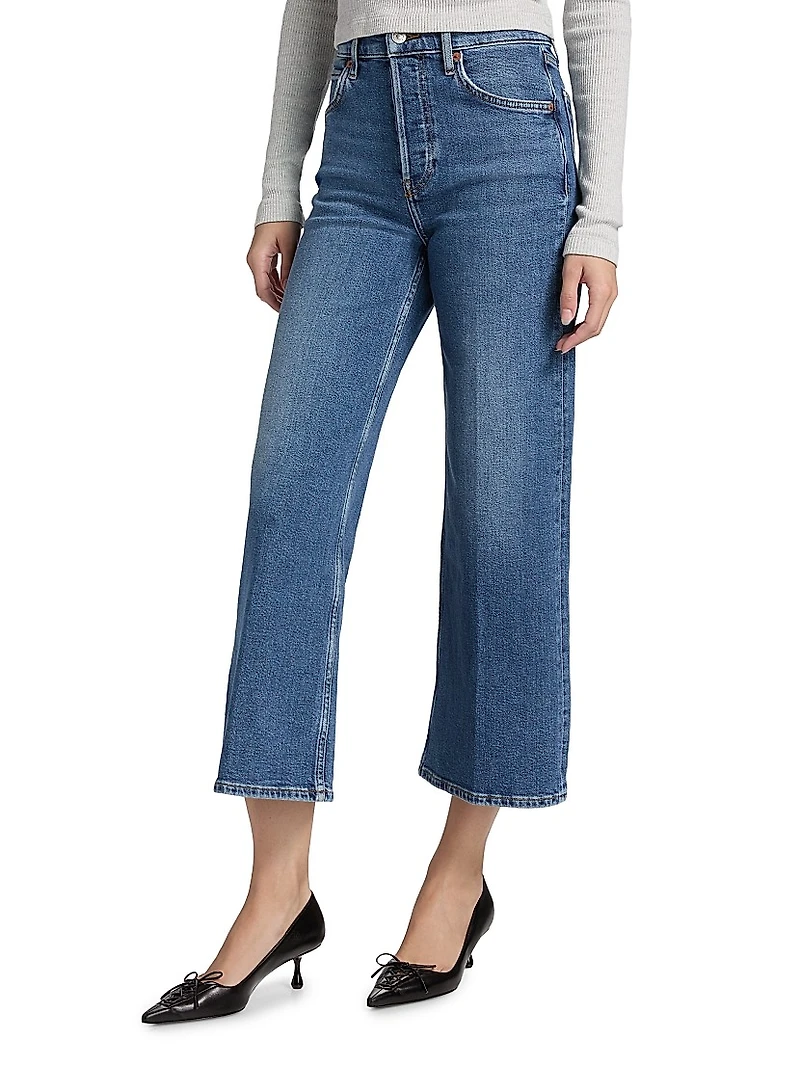 Mid 70s High-Rise Wide-Leg Crop Jeans