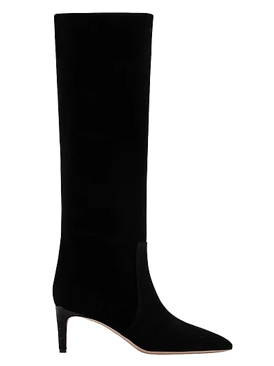 60MM Stiletto Suede Knee-High Boots