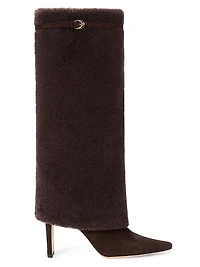 Wally 90MM Shearling Foldover Boots