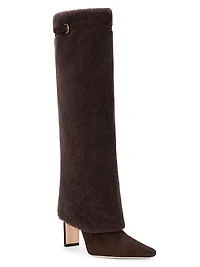 Wally 90MM Shearling Foldover Boots