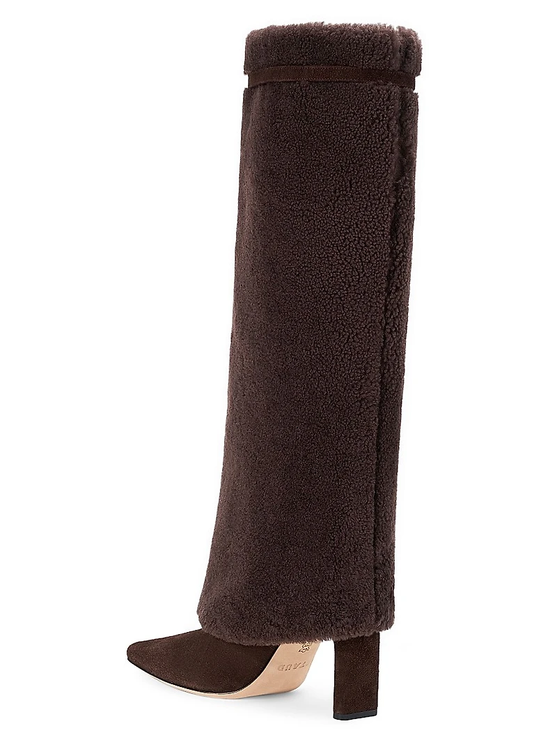 Wally 90MM Shearling Foldover Boots