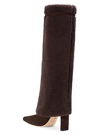 Wally 90MM Shearling Foldover Boots
