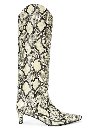 Western Wally Snakeskin Leather Boots