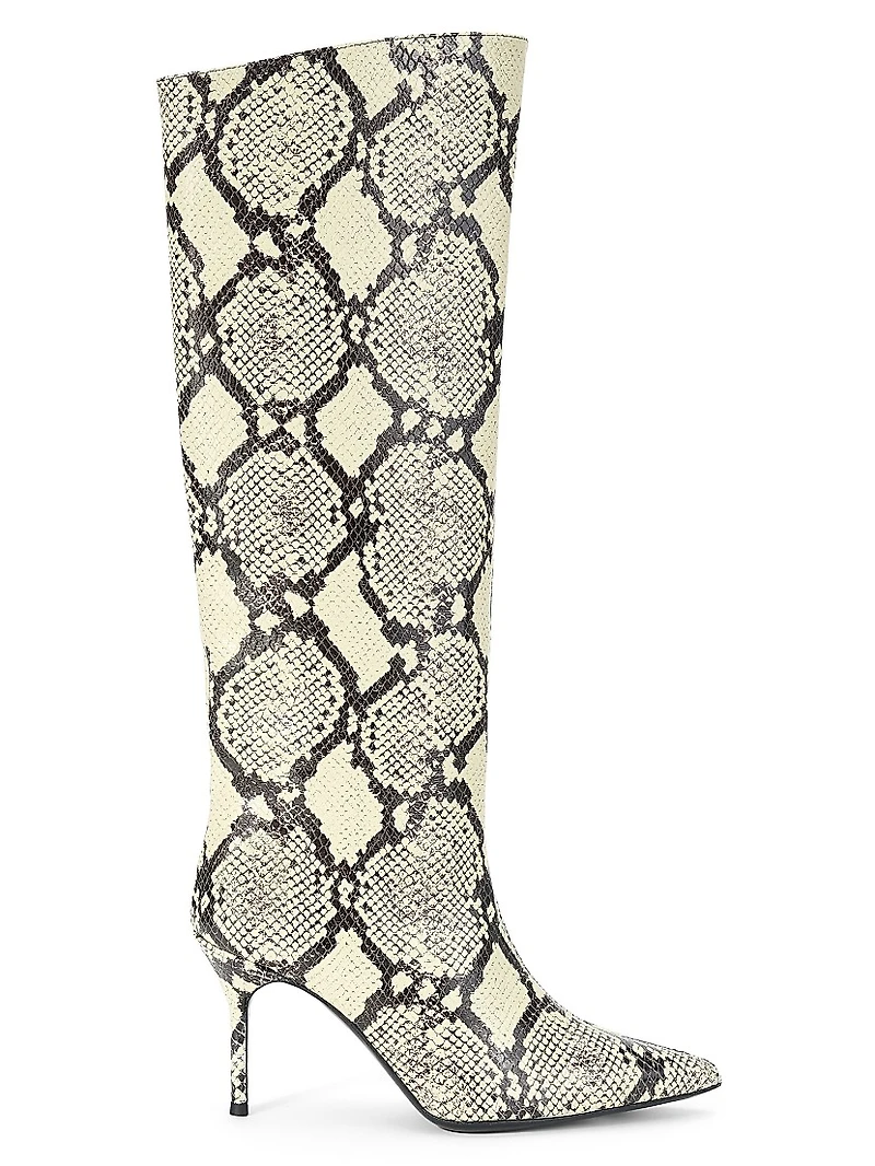 Sebastian 75MM Snake-Embossed Leather Boots