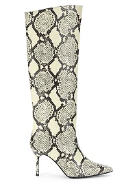 Sebastian 75MM Snake-Embossed Leather Boots