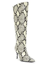 Sebastian 75MM Snake-Embossed Leather Boots