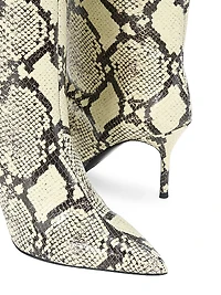 Sebastian 75MM Snake-Embossed Leather Boots