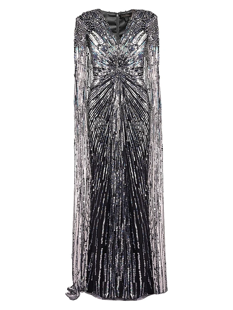 V-Neck Embellished Gown